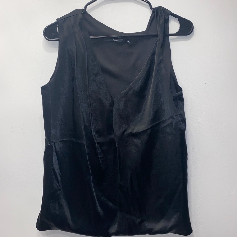 🟣 J Brand Black Asymmetrical Sleeve Top
